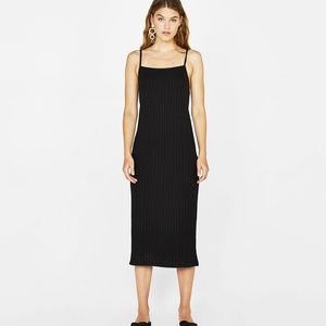 ❤️Bershka Ribbed Slip Midi Dress with Slits